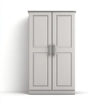 Armoire MDF 90x55x180 cm - gris clair - rangement intérieur classique-Falinzadecor