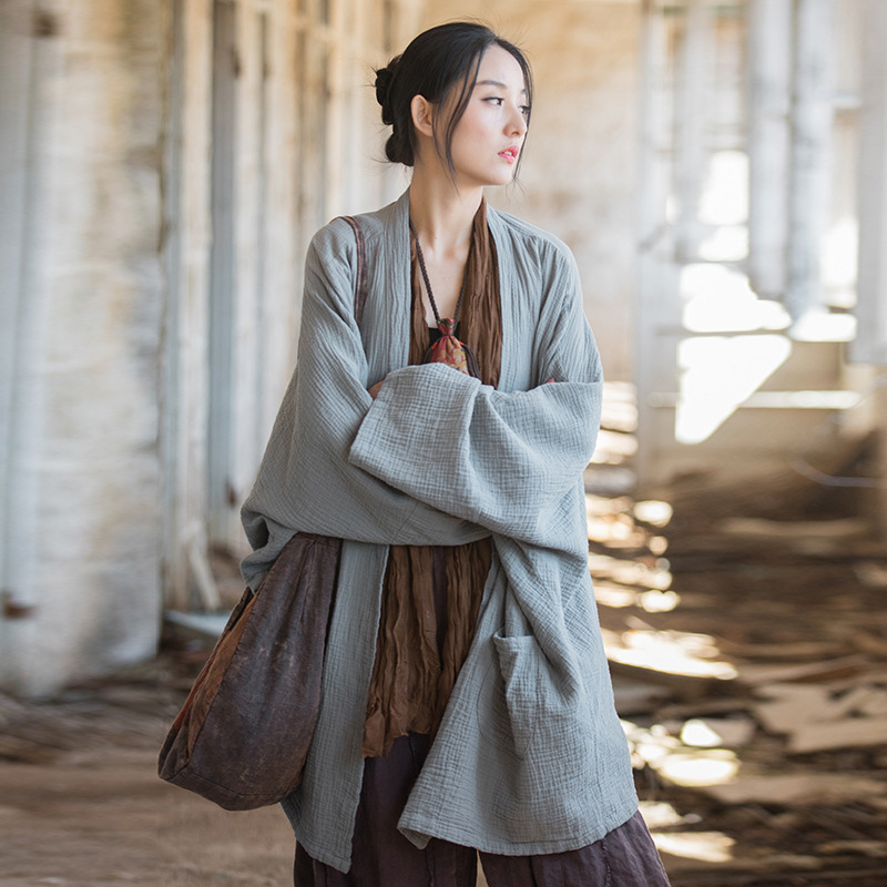 禪修長衫 · 「雙層棉」寬大開襟衫外套