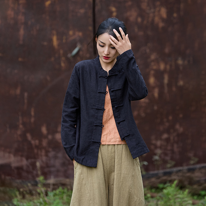 飄逸隨性 · 「禪服開襟衫」驚艷小立領盤扣修身衫