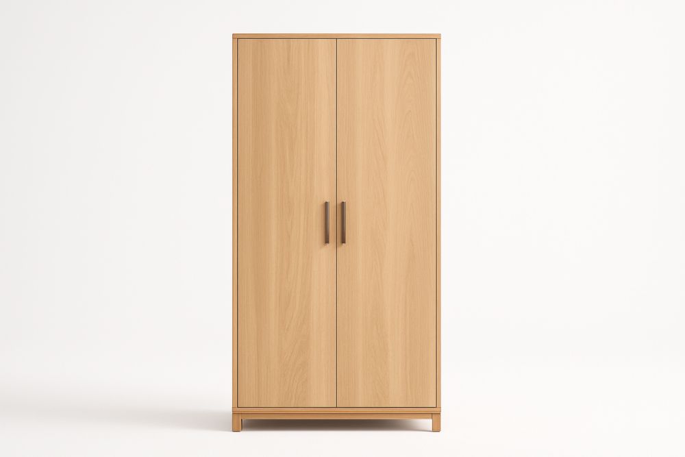 Wooden Wardrobe Two-Door Storage Cabinet 180cm x 80cm x 50cm Oak