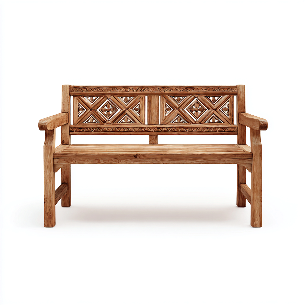 Banc de jardin en bois 120x55x85 cm - brun - assise extérieure rustique-Tadiadwell