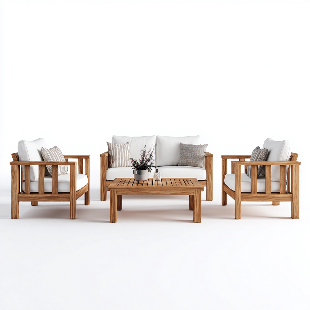 Canapé d'extérieur bois 170x75x80 cm - Bois naturel - Salon de jardin - Design épuré-Tadiadwell