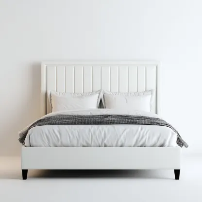 Lit double tissu 200x160x115 cm - Blanc - Couchage pour chambre - Design moderne-Tadiadwell