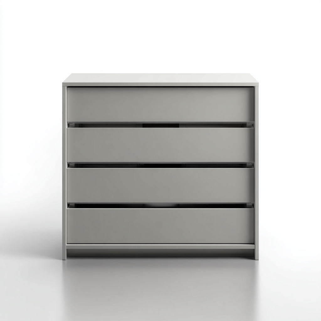 Commode MDF 80x45x90 cm - gris clair - rangement intérieur moderne-Tadiadwell