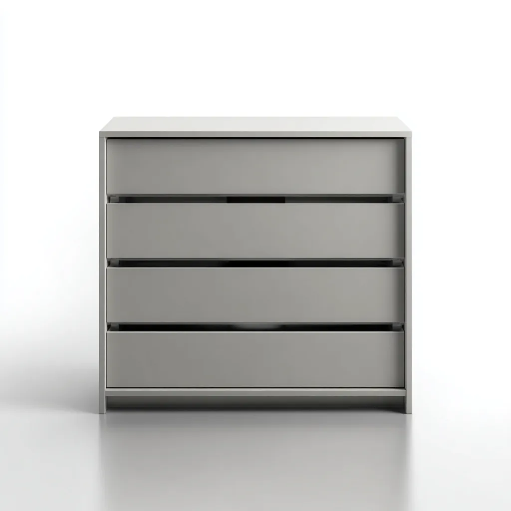 Commode MDF 80x45x90 cm - gris clair - rangement intérieur moderne-Tadiadwell