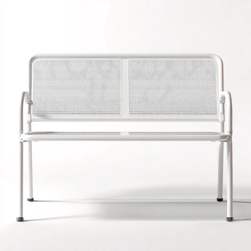 Banc de jardin métal 120x60x80 cm - Blanc - Assise extérieure - Design moderne-Tadiadwell