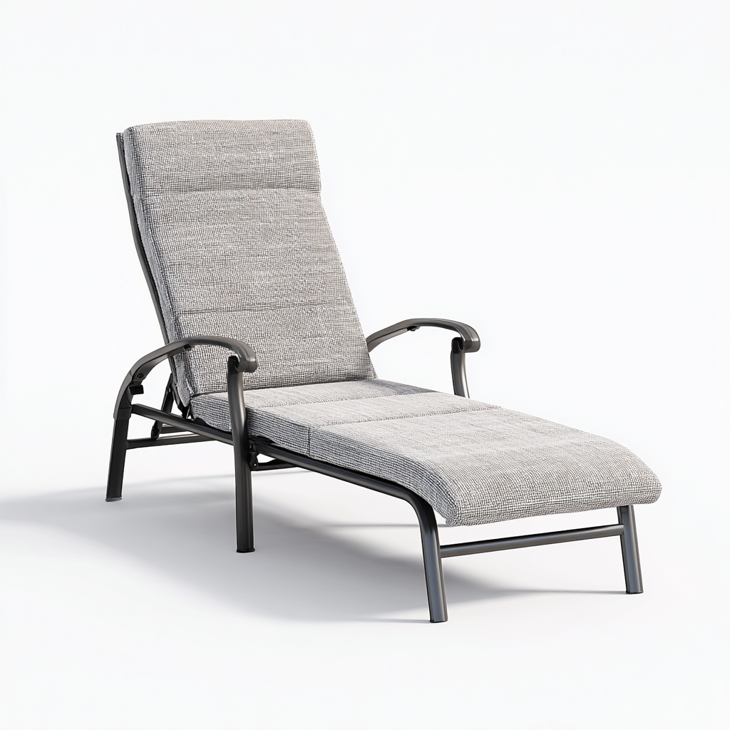 Bain de soleil structure métal et tissu 195x70x85 cm - gris clair - chaise longue d'extérieur moderne-Loviazinest