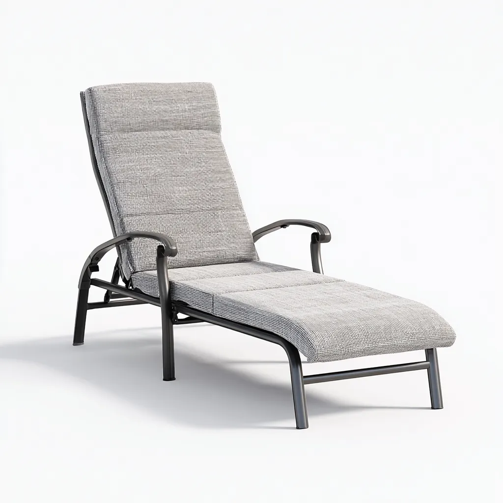 Bain de soleil structure métal et tissu 195x70x85 cm - gris clair - chaise longue d'extérieur moderne-Loviazinest