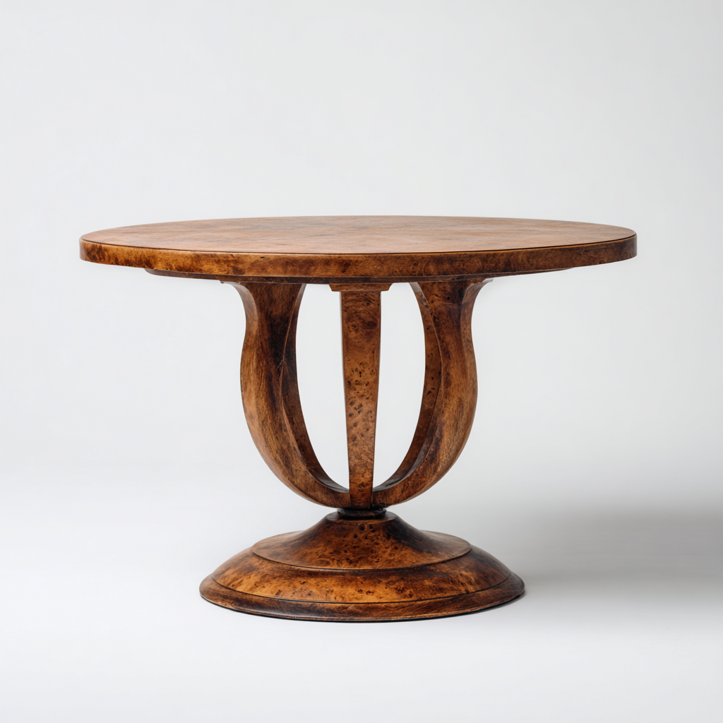 Table de jardin ronde en bois massif 120x120x75 cm - marron - style classique-Loviazinest