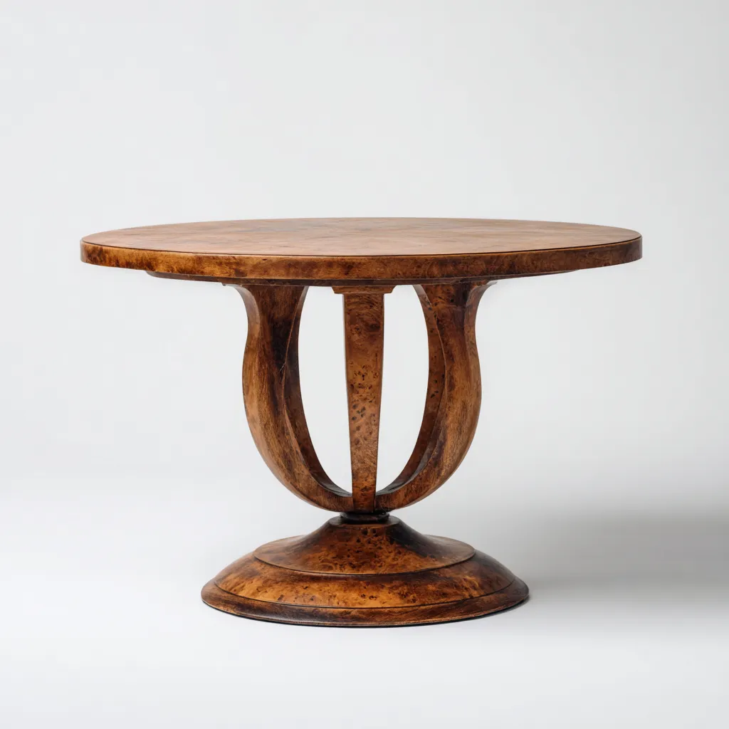 Table de jardin ronde en bois massif 120x120x75 cm - marron - style classique-Loviazinest