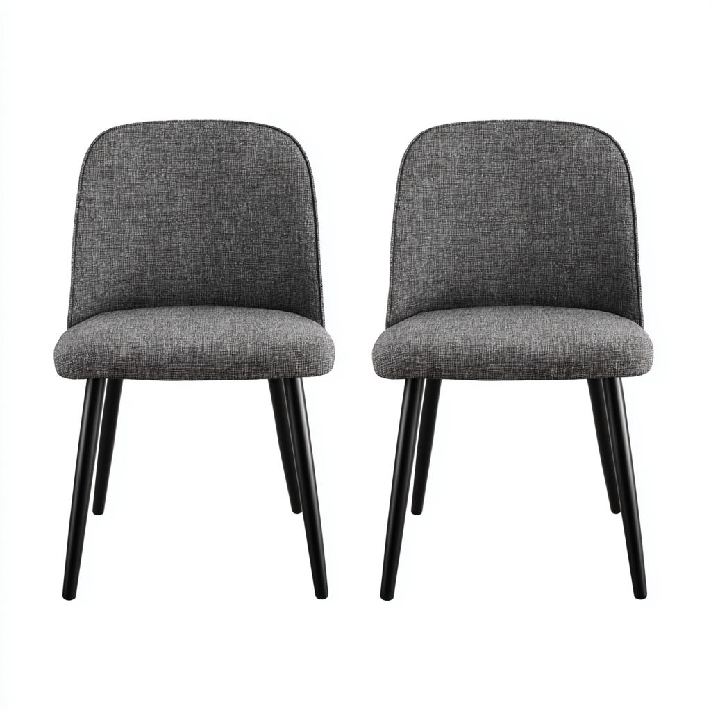 Chaise de salle à manger en tissu et métal 48x54x82 cm - gris foncé-noir - design moderne-Lotaoliving