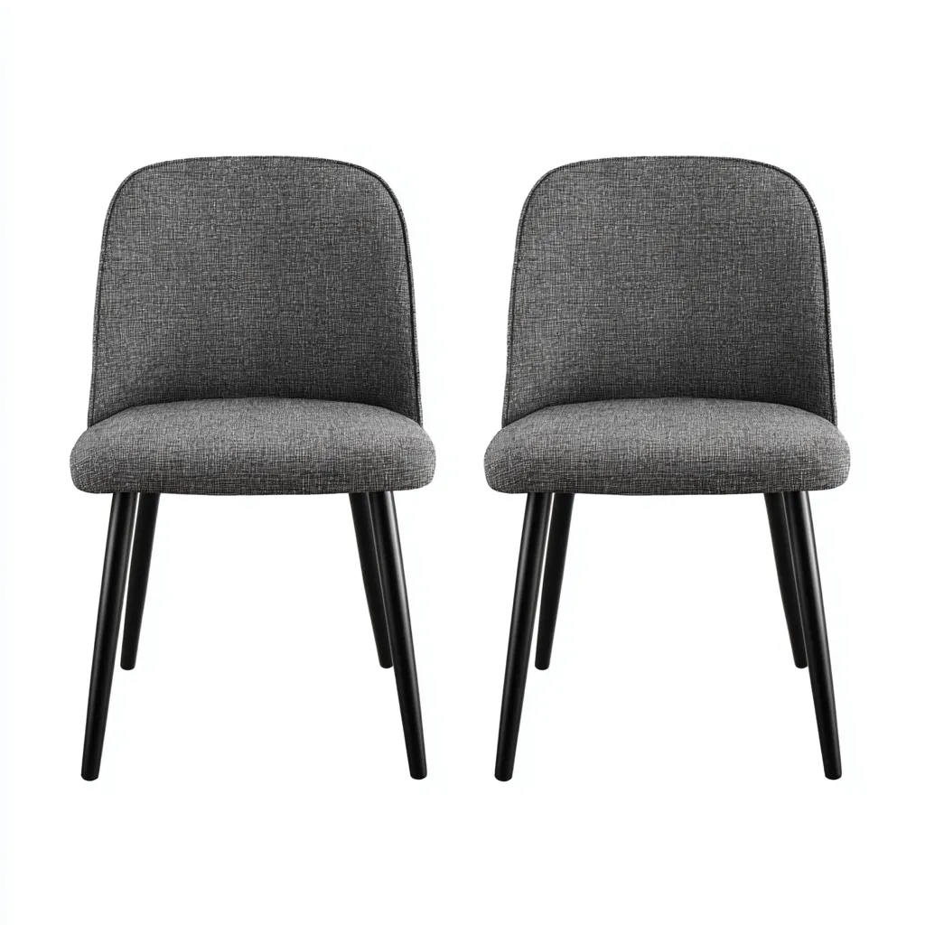 Chaise de salle à manger en tissu et métal 48x54x82 cm - gris foncé-noir - design moderne-Lotaoliving