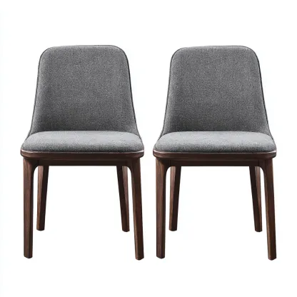 Chaise de salle à manger rembourrée 46x54x82 cm - gris - style contemporain-Lotaoliving