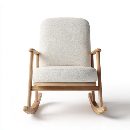 Fauteuil à bascule revêtement tissu 72x85x98 cm - beige clair - fauteuil design scandinave-Lotaoliving