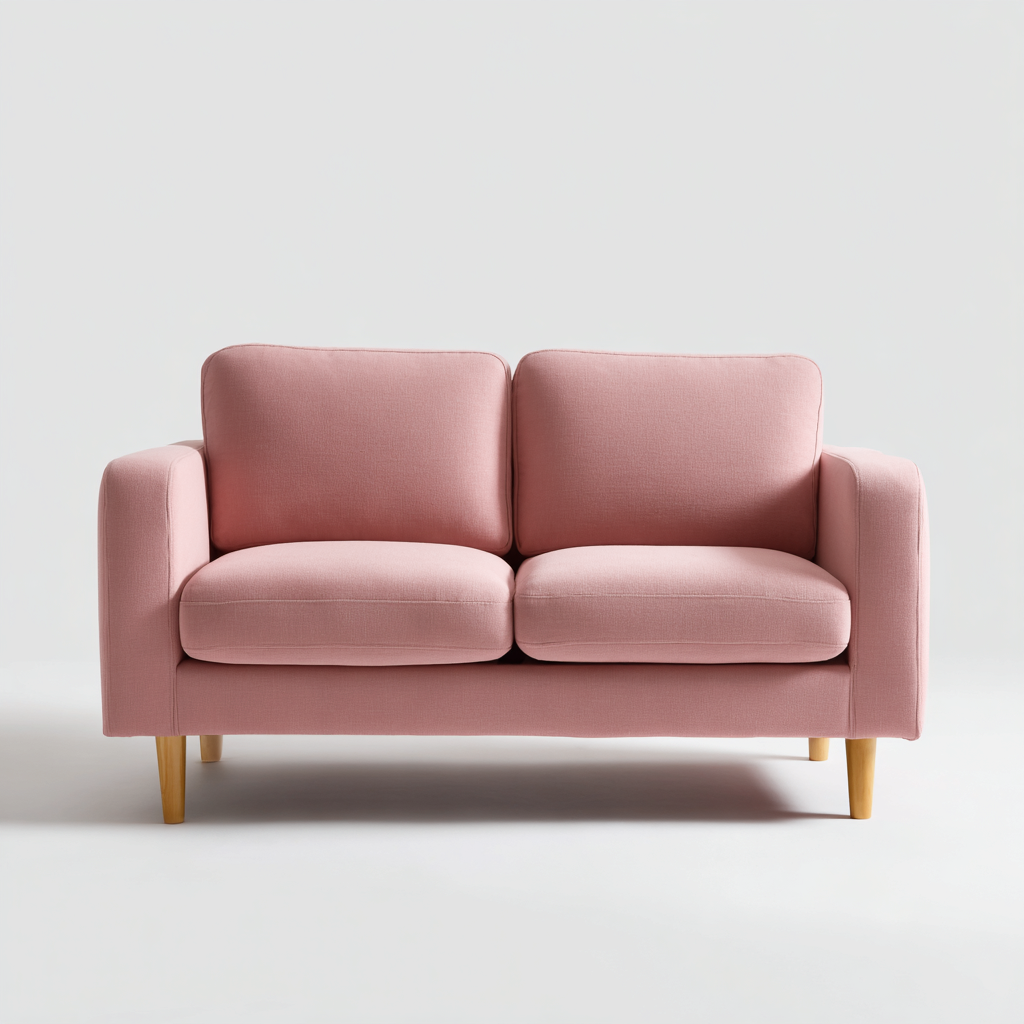 Canapé droit en tissu 160x85x80 cm - rose - style moderne-Lotaoliving