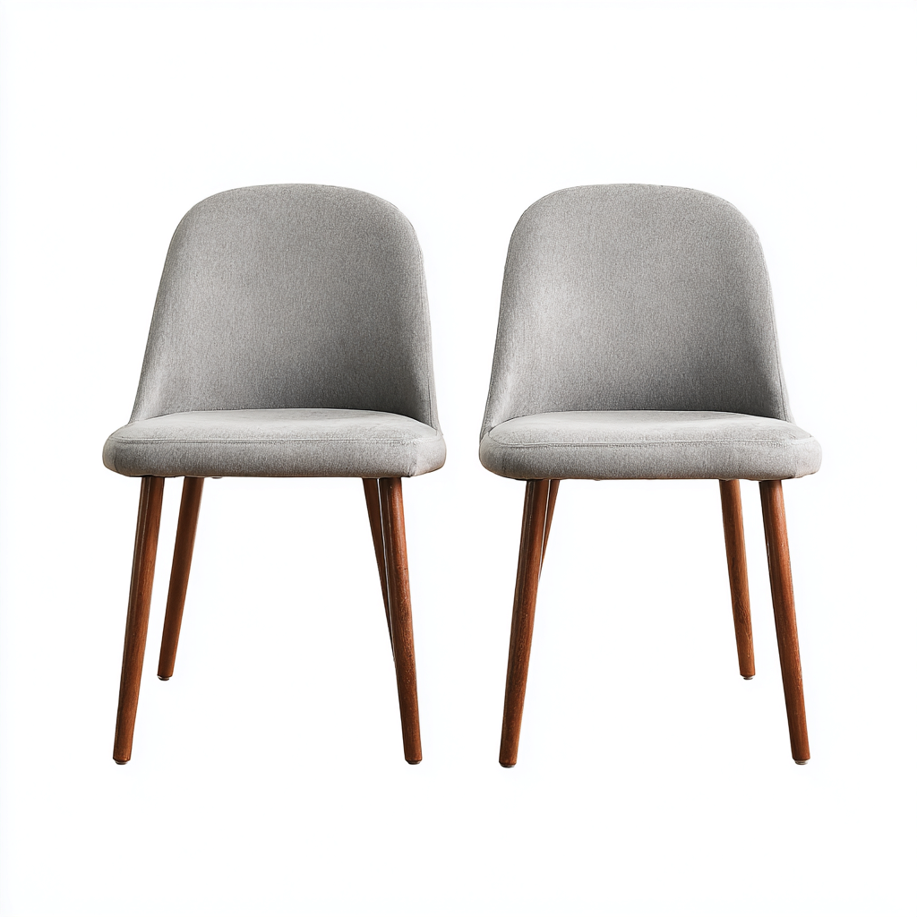 Chaise de salle à manger en tissu rembourré 52x55x80 cm - gris clair - design moderne-Lotaoliving