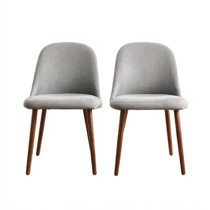 Chaise de salle à manger en tissu rembourré 52x55x80 cm - gris clair - design moderne-Lotaoliving