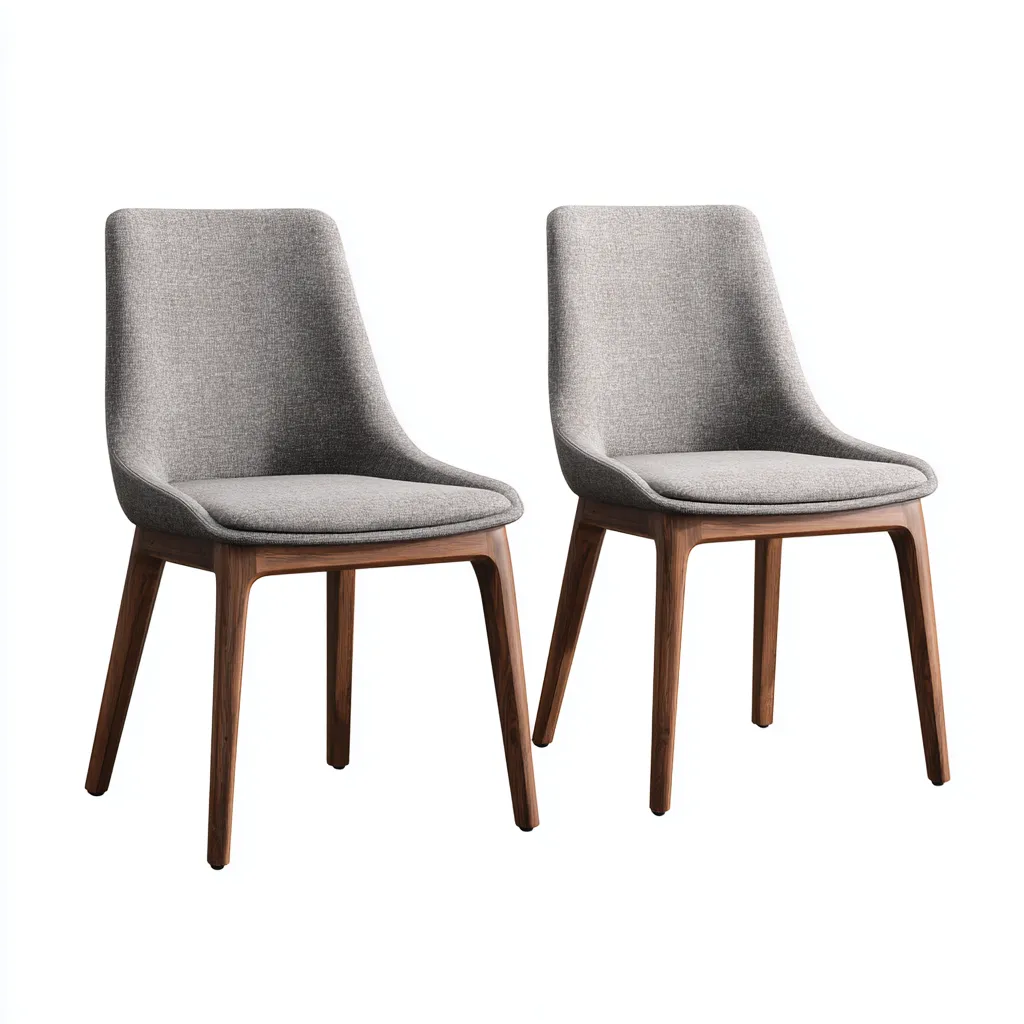 Chaise de salle à manger rembourrée en tissu 48x52x82 cm - gris et marron - design contemporain-Lotaoliving