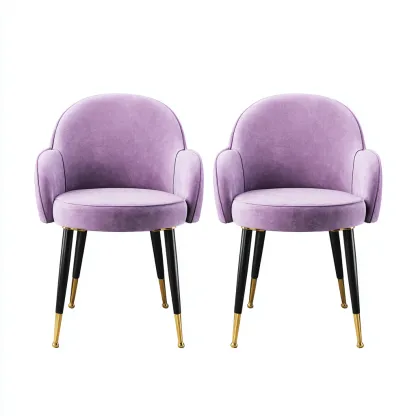 Chaise de salle à manger en tissu rembourré 55x56x82 cm - violet - design élégant-Lotaoliving