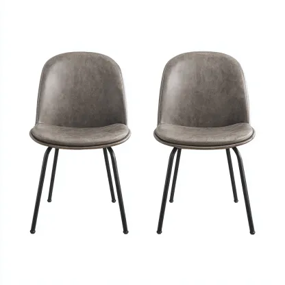 Chaise de salle à manger rembourrée 45x55x85 cm - gris - style moderne-Lotaoliving