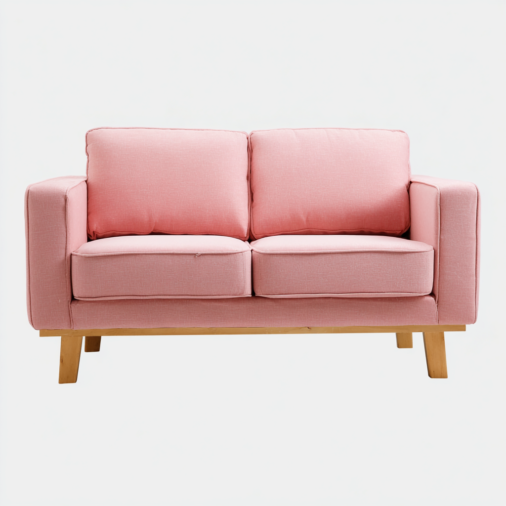 Canapé droit revêtement tissu 160x85x85 cm - rose clair - canapé style moderne-Lotaoliving