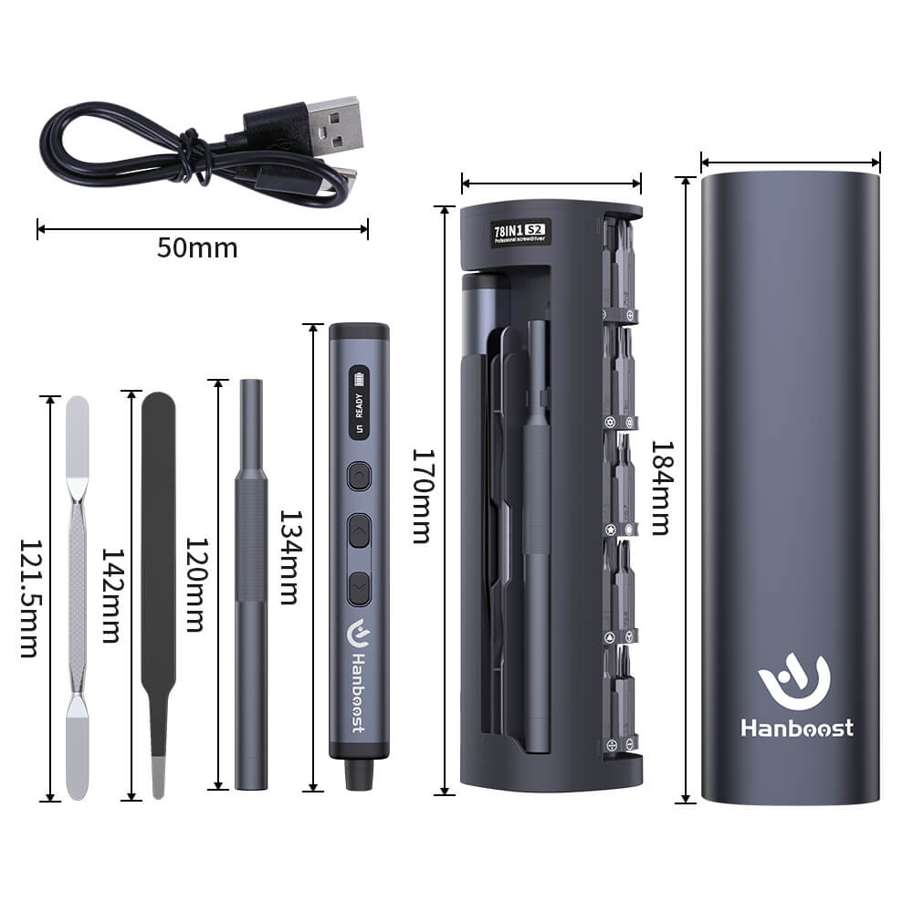 Hanboost 78 in 1 Precision Electric Screwdriver Set Storage Box Design for Reparing