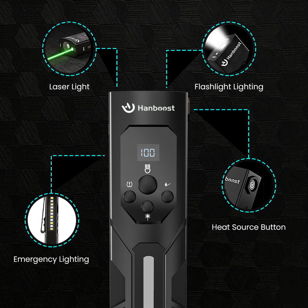 Hanboost 7 In 1 Multifunctional EDC Flashlight for Outdoor Camping