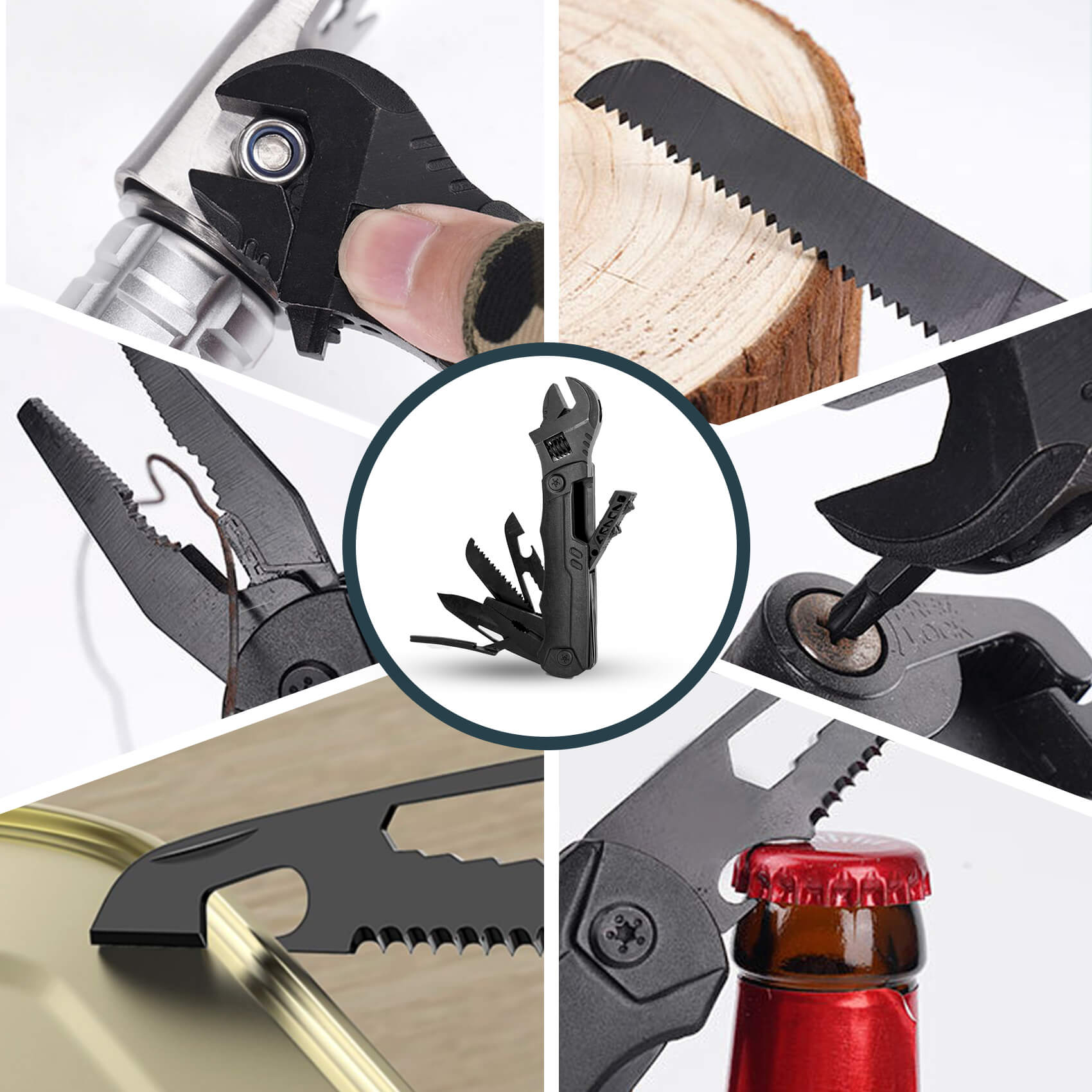 Hanboost 19 In 1 Multitool Wrench with Wire Cutter for Outdoor Camping