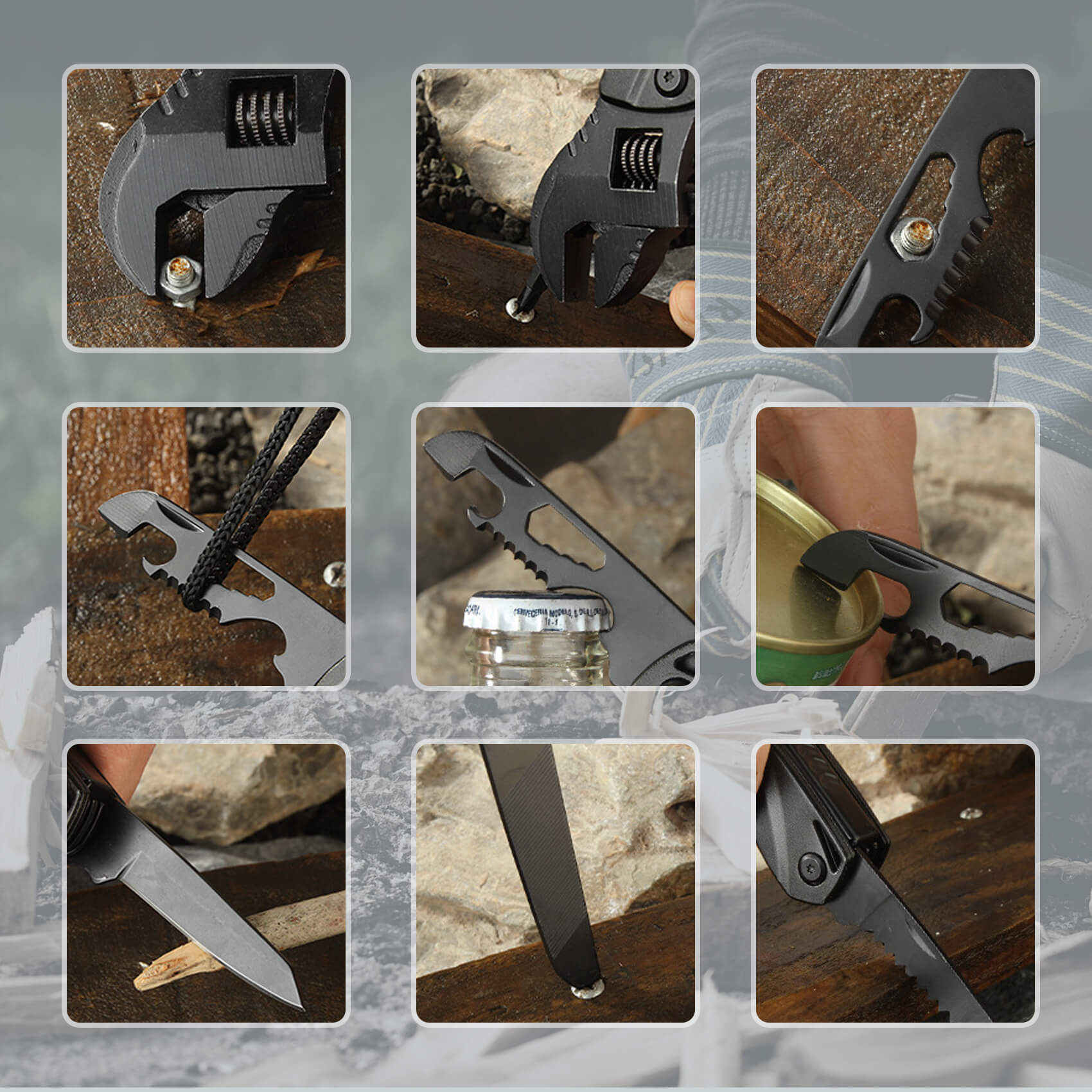 Hanboost 12 In 1 Multitool Wrench  EDC Gadget for Outdoor Camping