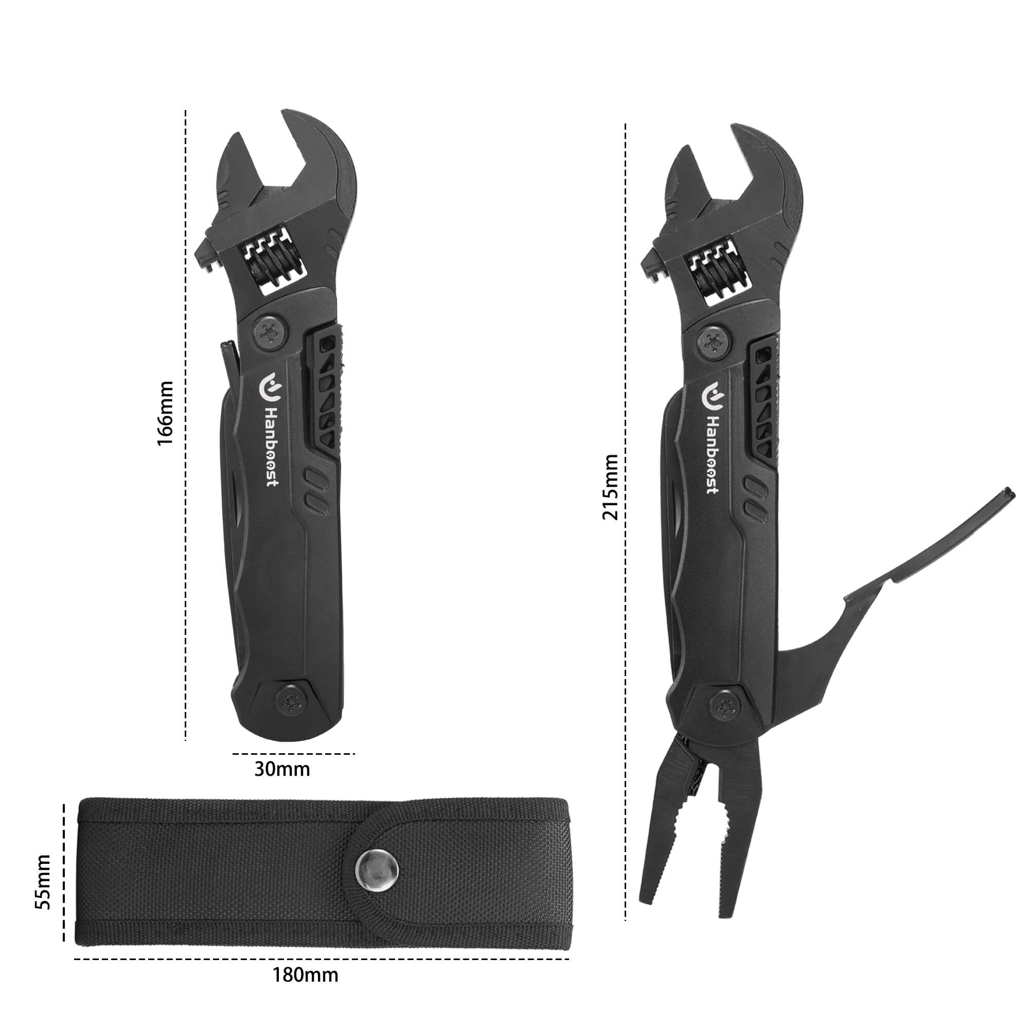 Hanboost 19 In 1 Multitool Wrench with Wire Cutter for Outdoor Camping