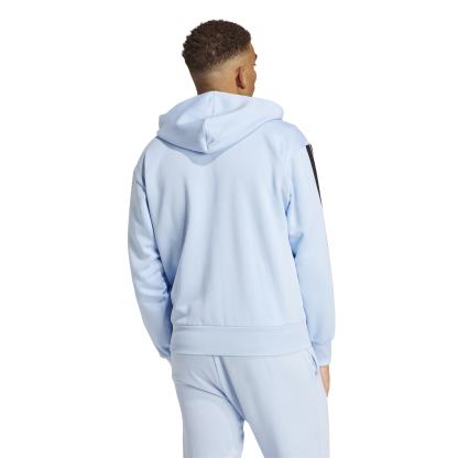 Mens Essentials Fleece 3-Stripes Full-Zip Hoodie