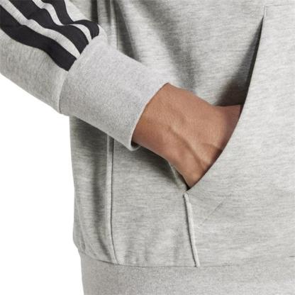 Mens Essentials Fleece 3-Stripes Full-Zip Hoodie