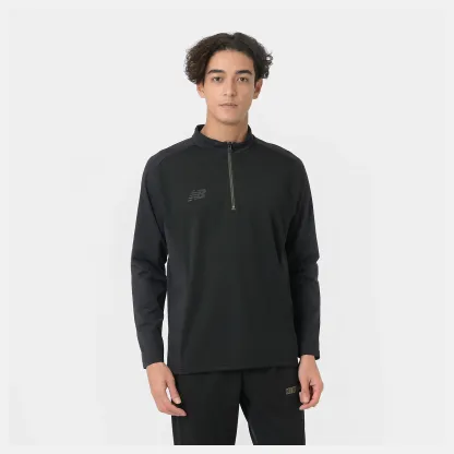 Black Out ストレッチニットハーフジップトップ