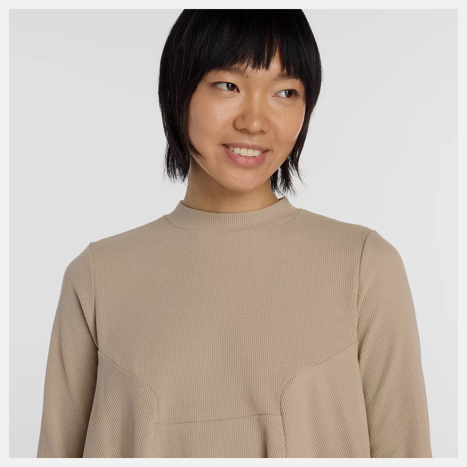NB GREY ペプラム長袖トップ