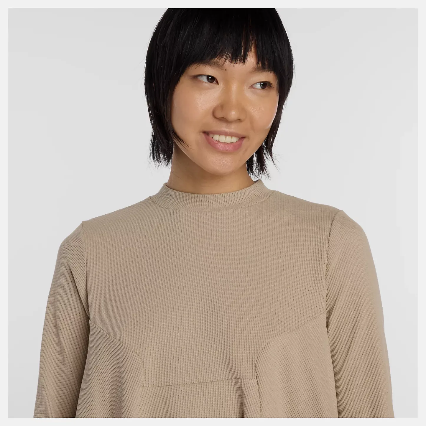 NB GREY ペプラム長袖トップ