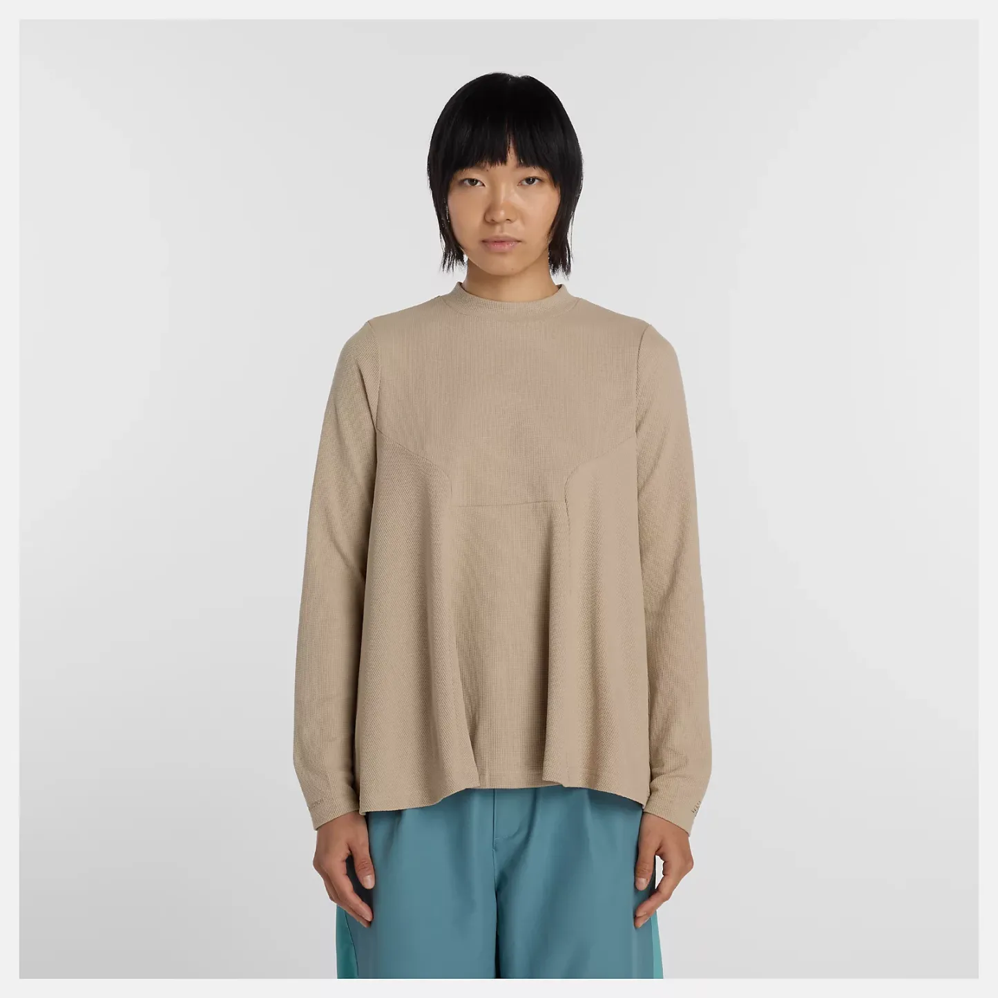 NB GREY ペプラム長袖トップ