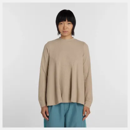 NB GREY ペプラム長袖トップ