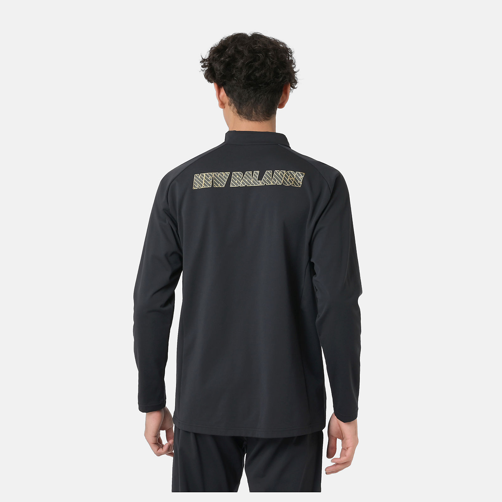 Black Out ストレッチニットハーフジップトップ