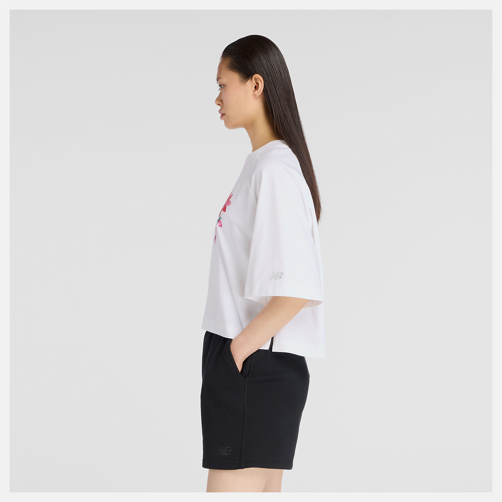 ウォーターカラーピンクボクシーTシャツ