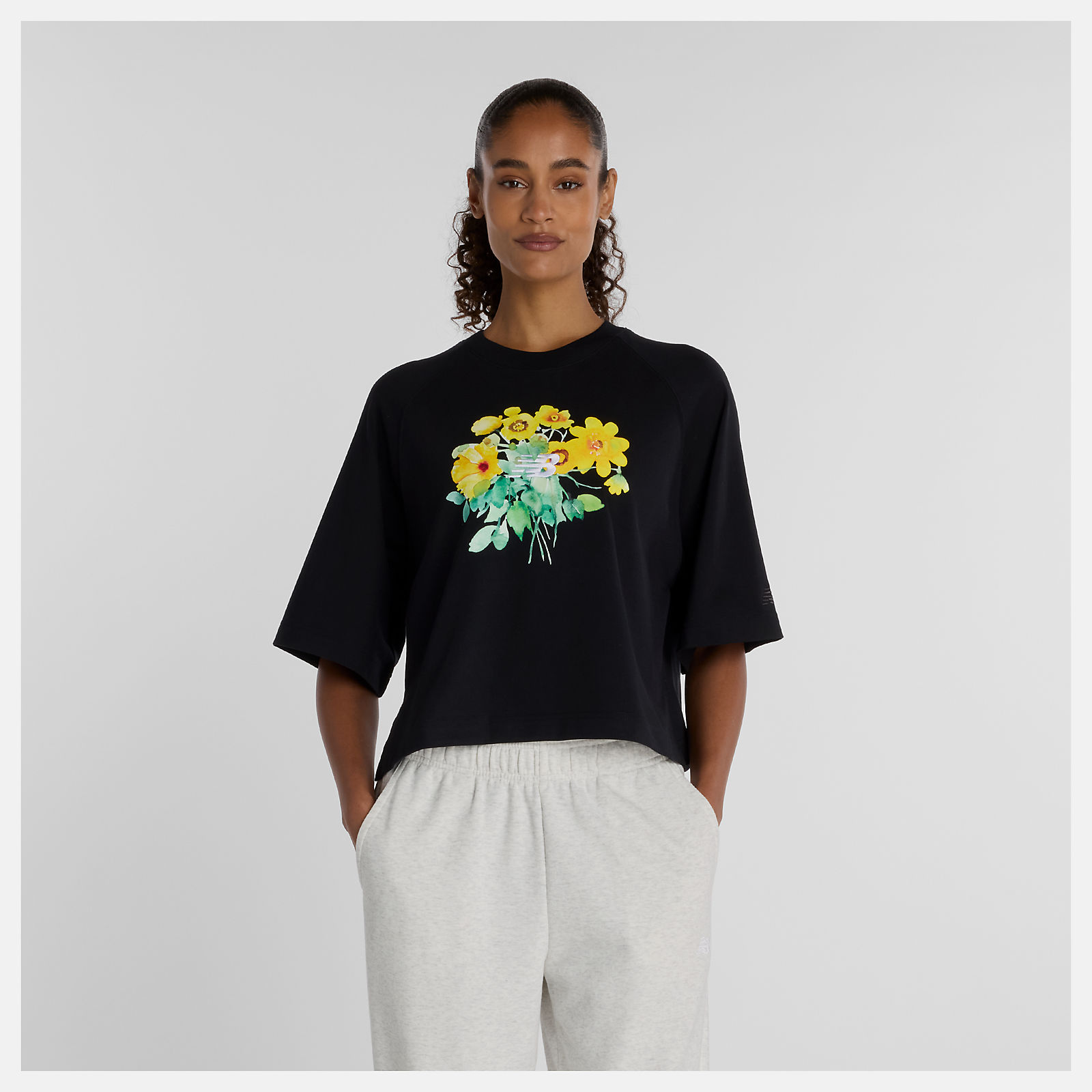 ウォーターカラーイエローボクシーTシャツ