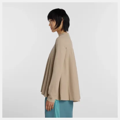 NB GREY ペプラム長袖トップ