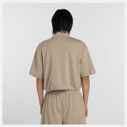 ニットショートスリーブハーフジップ