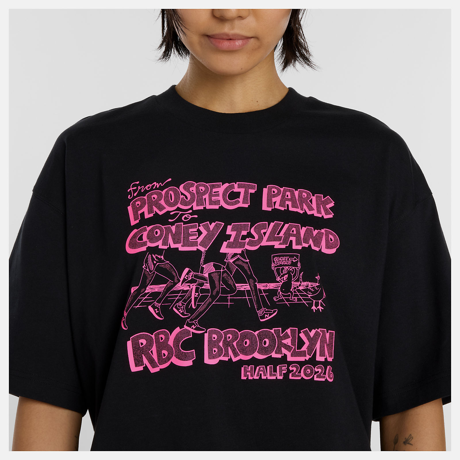 RBC Brooklyn HalfグラフィックオーバーサイズTシャツ