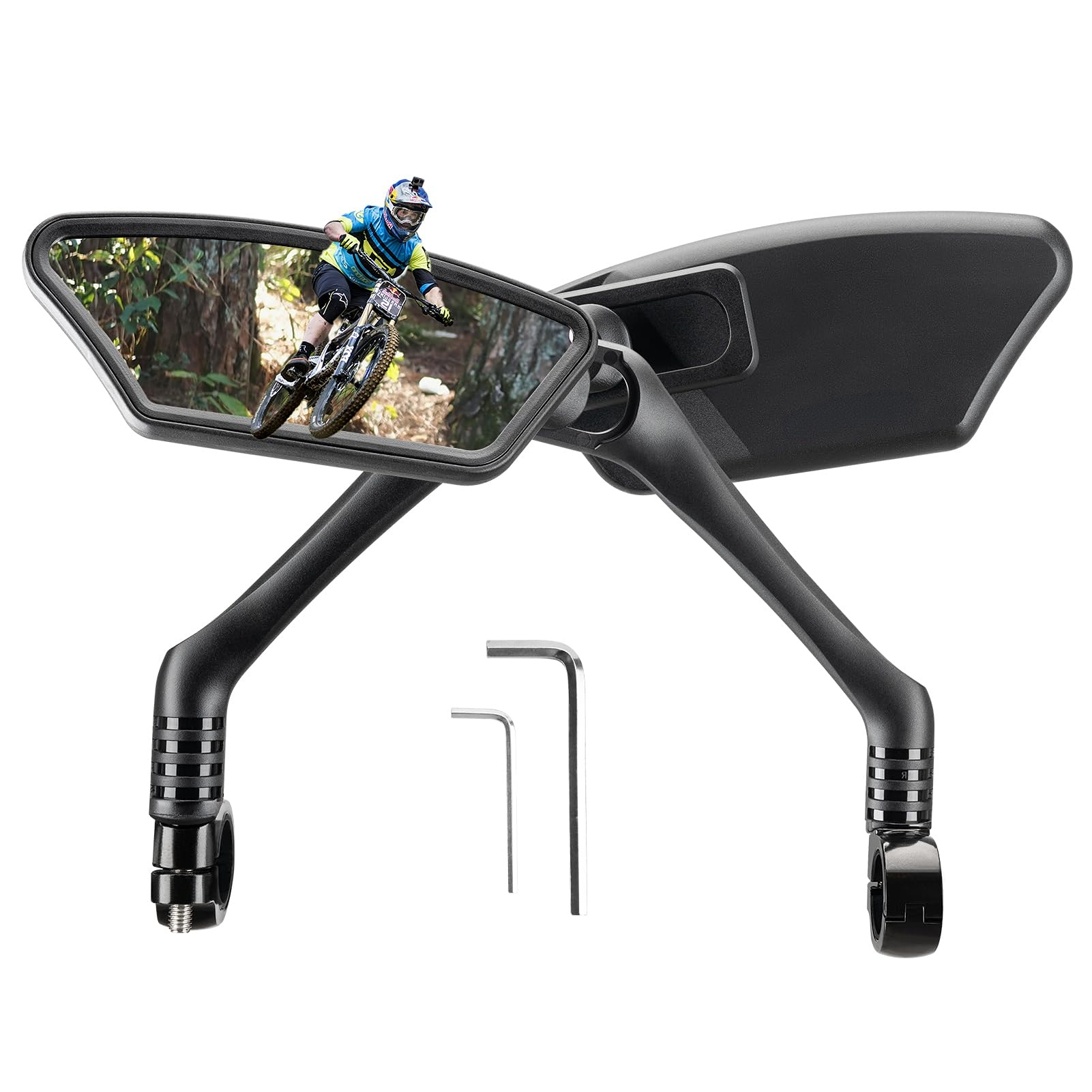 Uouoao HD Blast-Resistant Bike Mirror Adjustable Handlebar Mount 21-26mm