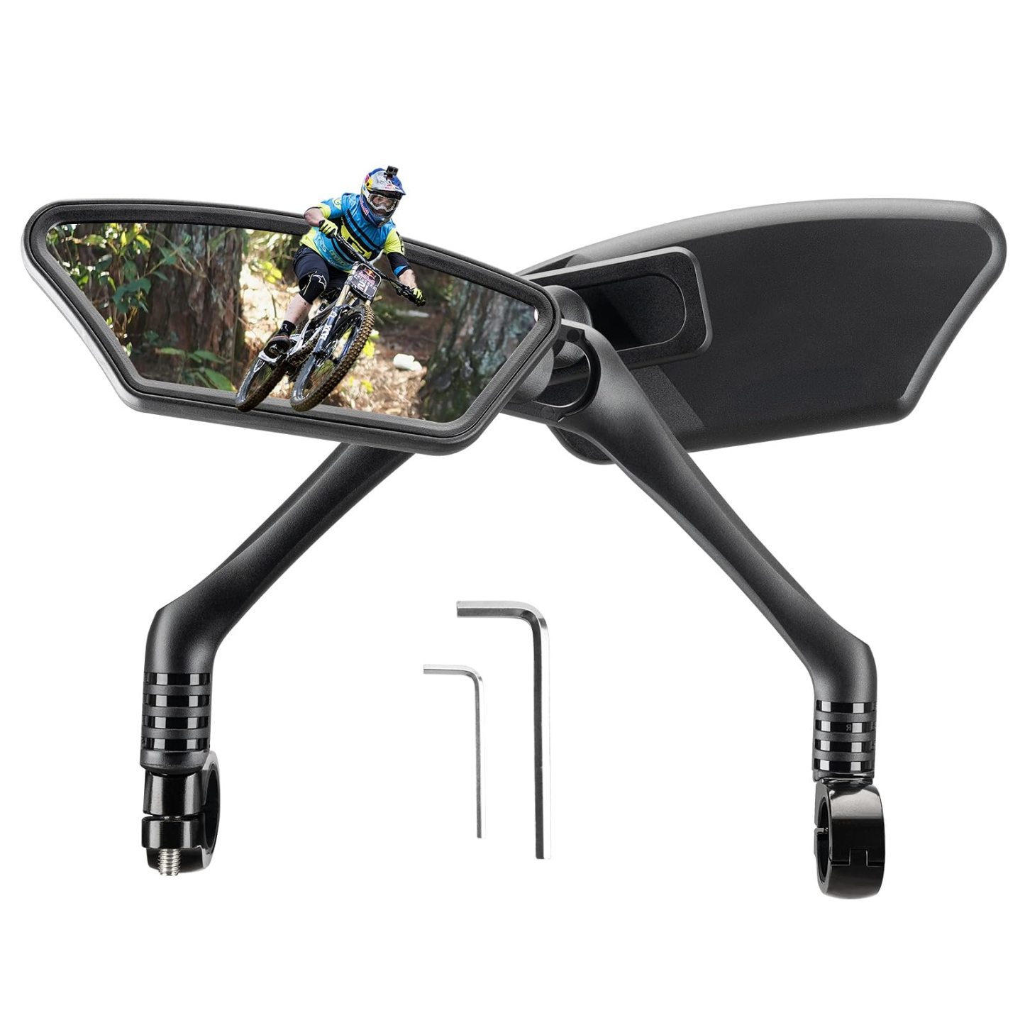 Uouoao HD Blast-Resistant Bike Mirror Adjustable Handlebar Mount 21-26mm