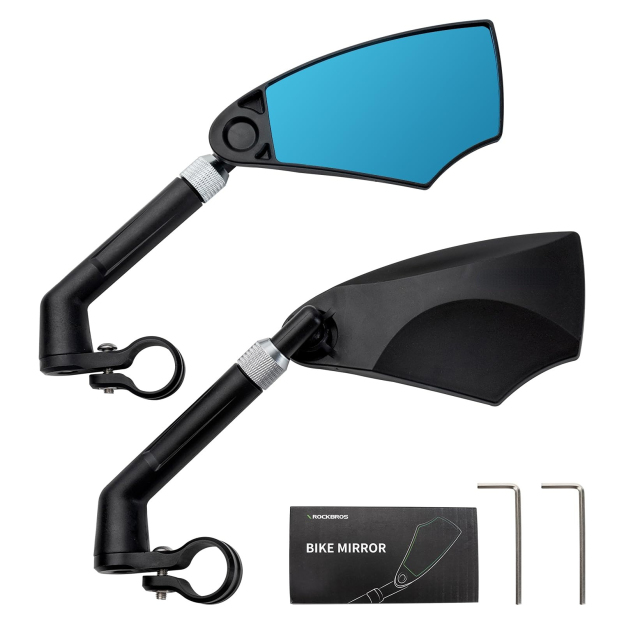 Uouoao 360° Adjustable Handlebar Bike Mirror with Anti-Glare Glass