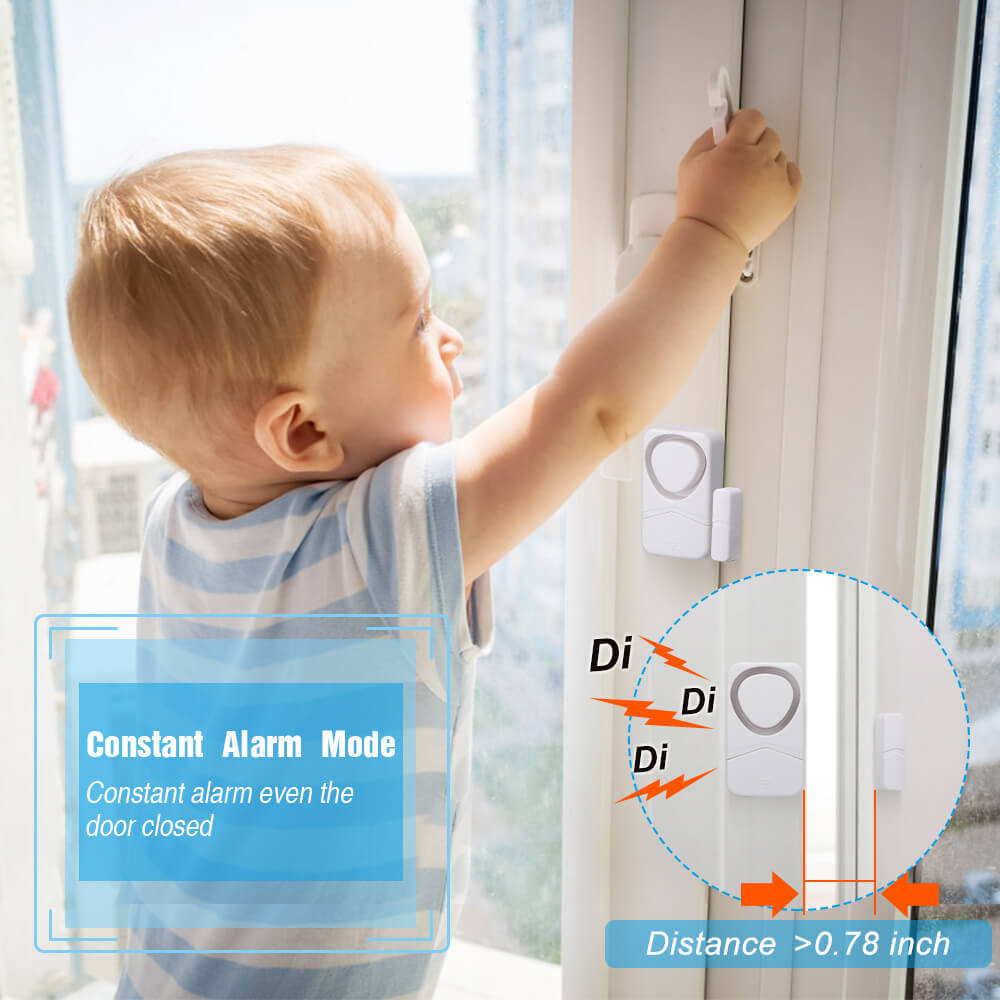 Uouoao Small Wireless Door and Window Alarms White