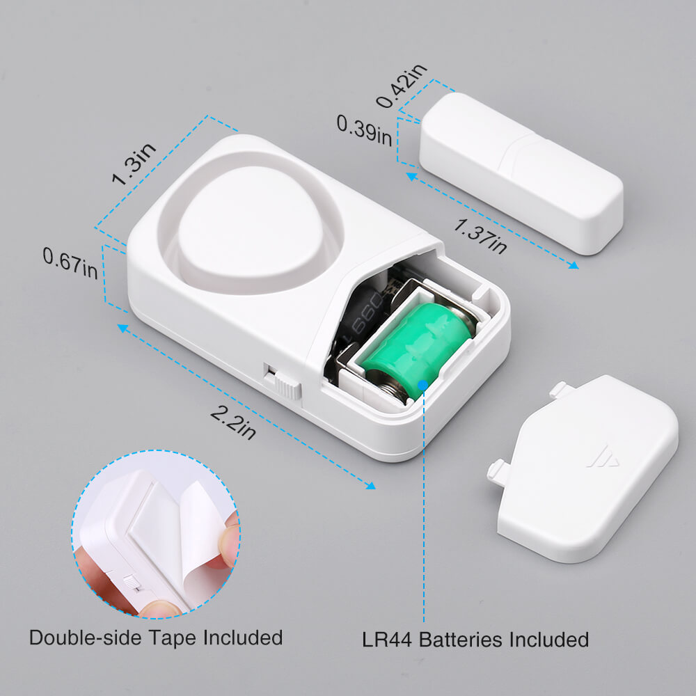 Uouoao Small Wireless Door and Window Alarms White