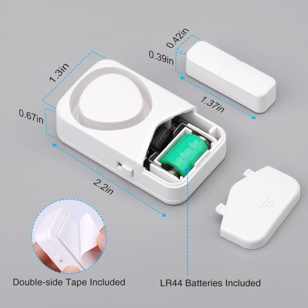 Uouoao Small Wireless Door and Window Alarms White