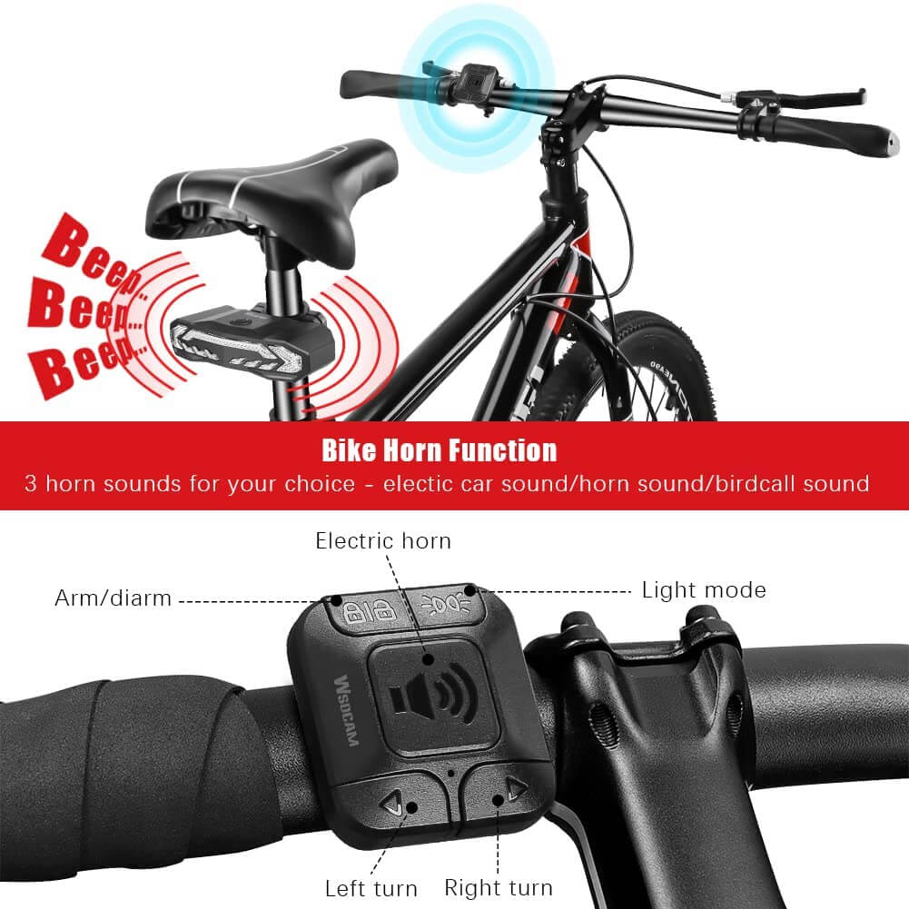 Uouoao Smart Bike Tail Light with Turn Signals and Brake Light